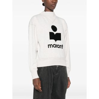 Isabel Marant Logo-Print Cotton Sweatshirt - Grey