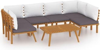 vidaXL Muebles De Jard&iacute;n 7 Piezas Con Cojines Madera Maciza De Acacia Vidaxl