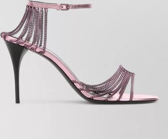 Saint Laurent babylone metal sandals ankle strap chain