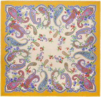 Etro Bloemen Paisley Kasjmier-Mix Sjaal - Dames - Sjaals - Veelkleurig - ONE Size - Kasjmier - Accessoires