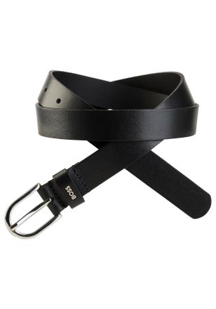 HUGO BOSS Lederg&uuml;rtel BOSS Scarlet-A, Damen, Gr. 100, schwarz 001, Leder, unifarben, G&uuml;rtel Lederg&uuml;rtel, mit Logo-Schlaufe