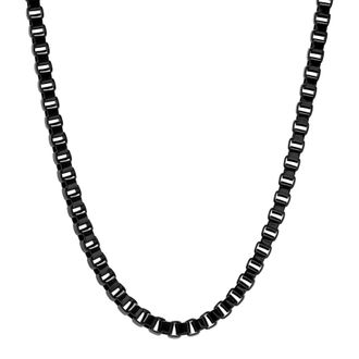 Robert Alton Mens Black Box Chain Stainless Steel Necklace