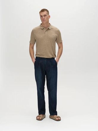 Gabba Linnen Polo Coriander Stijlvolle Casual Kleding - Heren - Polos - Bruin - S - Linnen - Tops
