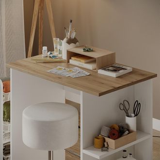 Vicco Escritorio Simple, Blanco/artesano, 80 X 50 Cm, Vicco
