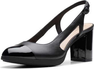 Clarks Womens Bayla Joy Pump, Black Leather, 5.5 UK