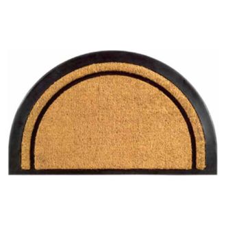 Imports Decor York Half Round Coir Door Mat, Non-Slip Rubber Backed Outdoor Entryway Rug, Durable Dirt Scraper Welcome Mat