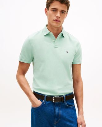 Tommy Hilfiger Mens 1985 Regular Fit Polo in Turquoise Cotton - Size X-Large
