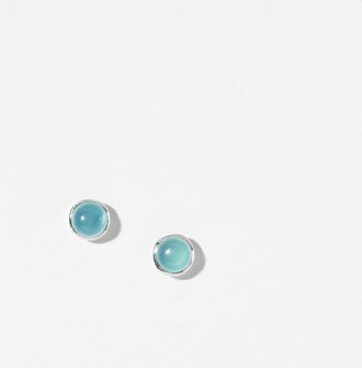 Clio Blue Womens Azure-blue small round earrings