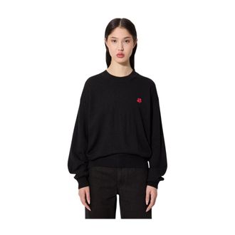 Kenzo Truien & Vesten, Dames, Zwart, S, Round-neck Truien