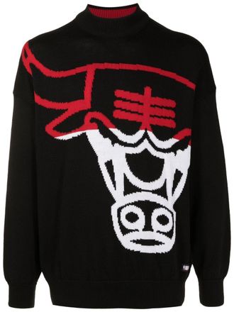 BOSS x NBA Bulls intarsia-knit jumper - Black