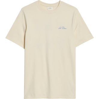 Les Deux Wild Flower Embroidered Organic Cotton T-Shirt in Eggnog White at Nordstrom, Size Small