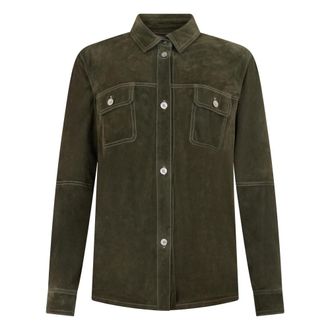Moorer Elga Jacket - Dames - Leren en Su&egrave;de Jassen - Groen - M - Leer - Jassen