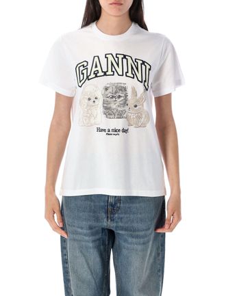 Ganni T Shirts And Polos White