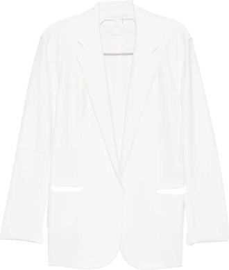 Norma Kamali Oversized Single-Breasted Blazer Jacket - Dames - Blazers - Wit - S - Polyester - Jassen