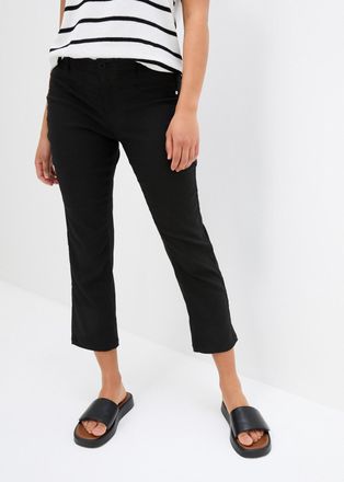 Bonprix 7/8-Hose BONPRIX, Damen, Gr. 34, N-Gr, schwarz, Web, Obermaterial: 71% Polyester, 25% Viskose, 4% Elasthan, unifarben, slim fit 7/8-L&auml;nge, Hosen 7/8-H