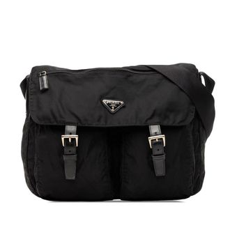 Prada Pre-owned Prada Tessuto Zip Double Buckle Messenger Bag Unisex 68X2LLW9S5OCT0VM