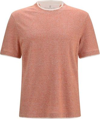 Brunello Cucinelli Orange Cotton Mens T-Shirt