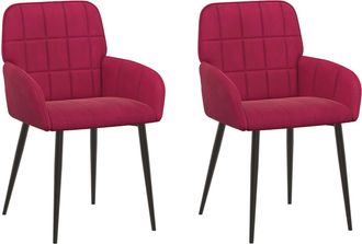 vidaXL Sillas De Comedor 2 Uds. Terciopelo Rojo Vino 57 X 50 X 85 Cm Vidaxl
