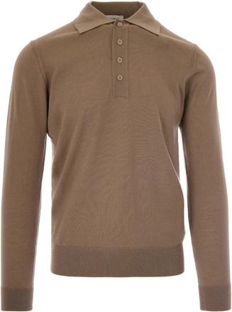 Paolo Pecora Polo Shirt - Heren - Polos - Bruin - L - Wol - Tops