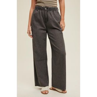 Wishlist Raw Hem Wide Leg Jeans in Charcoal at Nordstrom Rack, Size Medium