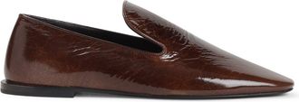 Jil Sander Dark Earth Brown Goat Leather Loafer-Donna