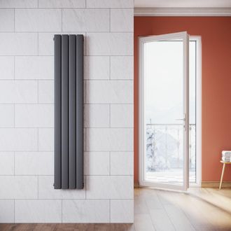 Elegant Lighting Elegant - Radiadores De Agua Caliente 1600 X 311 X 48 Mm,radiador De Sal&oacute;n Potencia 496 W,doble Capa Vertical,conexiones Centrales G 1/2 - Antracita