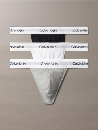 Calvin Klein Mens Icon Cotton Stretch 3-Pack Thong - Multi - M