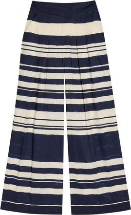 Veronica Beard Heron Striped Wide-leg Trousers - Navy - 10 (UK14 / L)