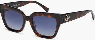 Tommy Hilfiger Womens Bold Butterfly Frame Sunglasses - Havana