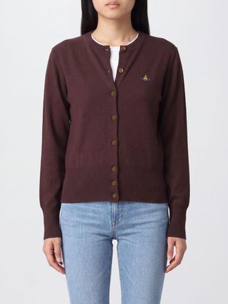 Vivienne Westwood Crewneck Merino Wool Cardigan with Embroidered Orb Logo