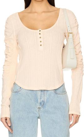 Free People Hope Henley Top In Strawberry Float