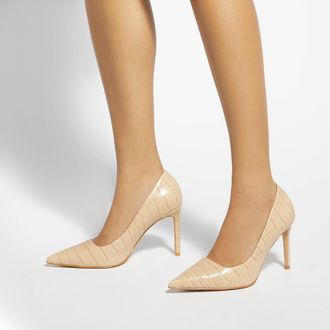 Dune London Ladies Assured Leather Court Shoes Size UK 8 Camel