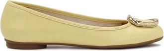 Kazar Instap ballerinas met metalen versiering - Dames - Ballerinas - Geel - 36 EU - Leer - Schoenen