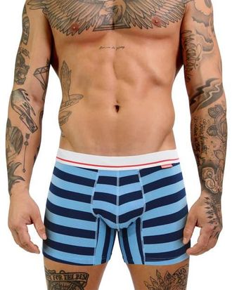 Mosmann Mens Ultra-Soft Boxers in Blue Stripes at Nordstrom, Size Small Au