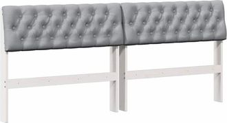 vidaXL Upholstered Headboard Light Grey 180 cm Solid Pine Wood vidaXL