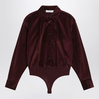 Max Mara Cherry Colored Velvet Shirt Body