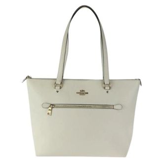 Coach Pre-owned Tote Bags, female, Beige, Size: ONE SIZE Pre-owned Gallery Leather Tote Bag