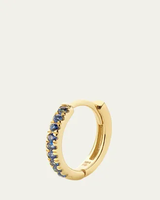 Alison Lou 14K Yellow Gold Blue Sapphire Huggie Earring, Single