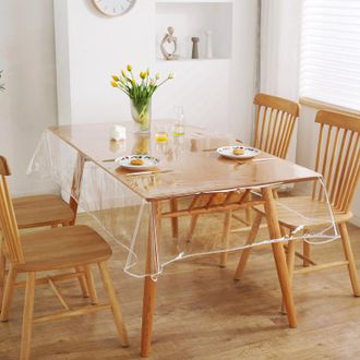 OEM Mantel De Pl&aacute;stico Transparente, Impermeable, Grueso Y Resistente Al Calor - Para Mesas De Comedor - Resistente Al Aceite, (140 X 220 Cm)