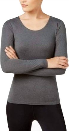 32 Degrees Cozy Heat Long Sleeve Top In Heather Gray
