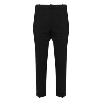 Dondup Slim-fit Trousers, male, Black, W38, Black Low Waist Trousers with Logo