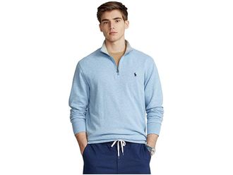 Polo Ralph Lauren Long Sleeve Lux Jersey Quarter Zip Pullover Mens Clothing Jamaica Heather/C7978 : 2XL, Viscose/Nylon/Cotton