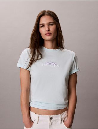 Calvin Klein Jeans Calvin Klein Womens Layered Logo Graphic Classic T-Shirt - Blue - XL