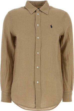 Ralph Lauren Light Brown Classic Collar Logo Shirt