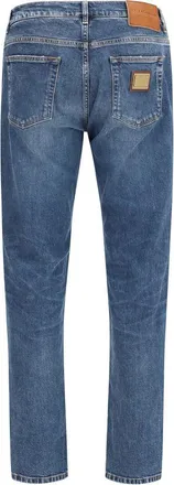 Dolce & Gabbana Mens Blue Cotton Straight-Leg Jeans Clothing