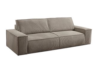Vente-Unique Sof&aacute; cama de 4 plazas de pana color topo AMELIA