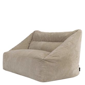 Icon Brand Puf sof&aacute; gigante de dos plazas en pana beige