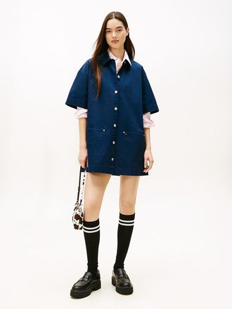 Tommy Hilfiger Womens Tommy Jeans Pocket Mini Shirtdress - Navy - XL