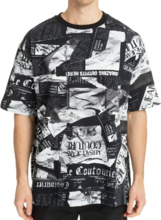 Versace Jeans Couture Black And White Printed T-shirt