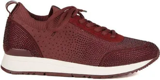 Michael Kors Crystal-Embellished Knit Sneaker - Oxblood